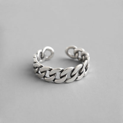 4MM CUBAN CHAIN RING | .925 SILVER - Elysium