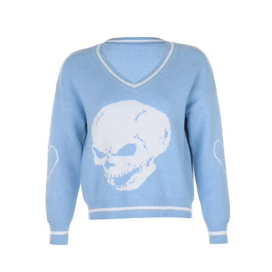 Skull Knit Y2K Sweater (2 Styles) - Elysium