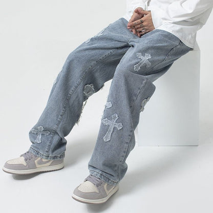 Patched Chrome Hearts Jeans - Elysium
